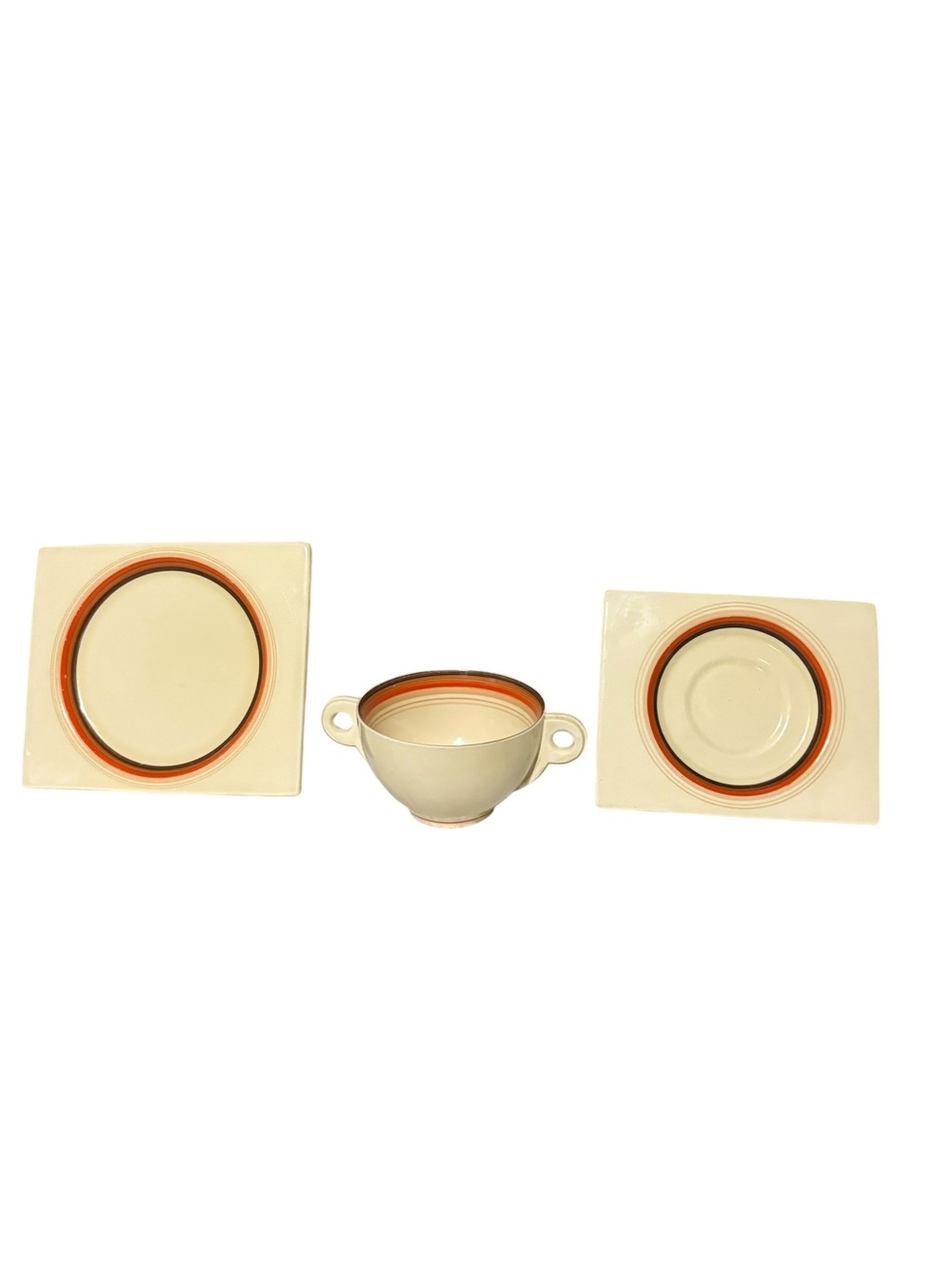 RARE CLARICE CLIFF ART DECO BIARRITZ 3 PIECE